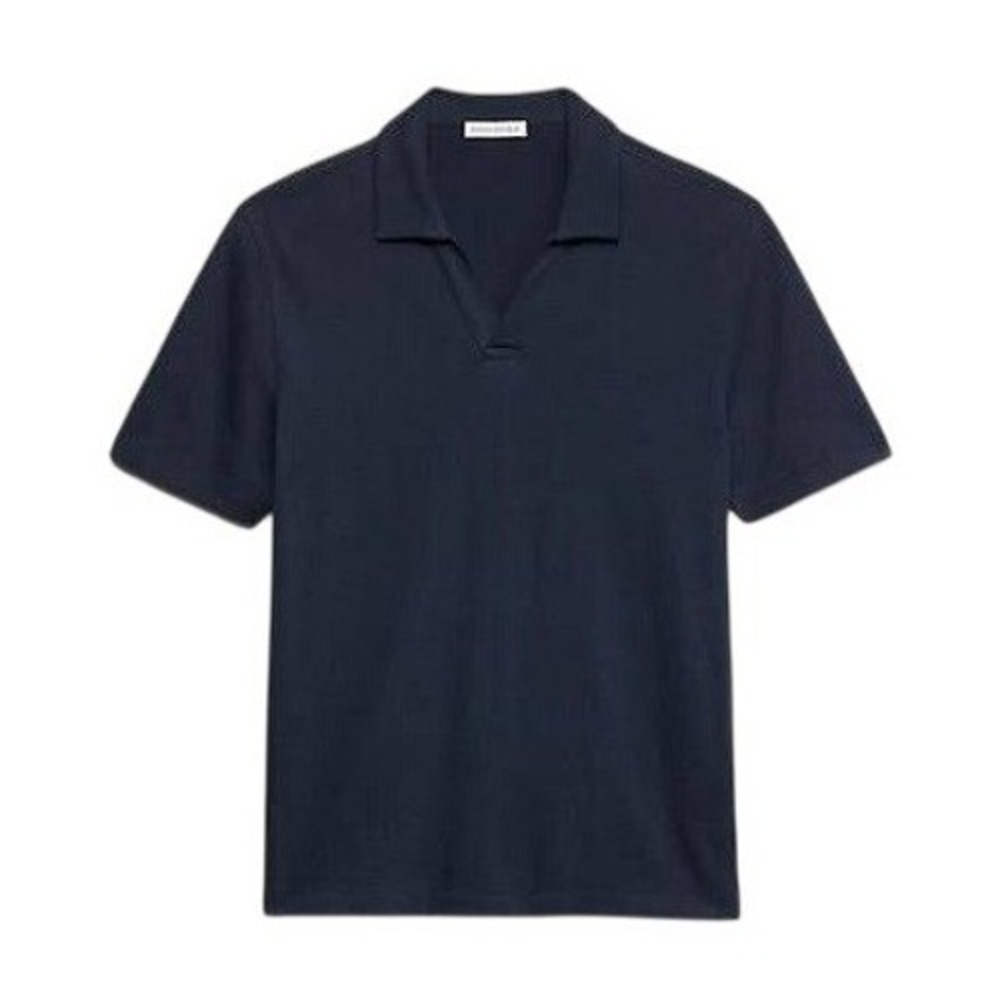Banana Republic Polo Shirt Men XL Navy Blue Luxe Touch Performance Johnny Collar